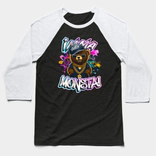 Imma Monsta! BEAR | Blacktee | by Asarteon Baseball T-Shirt